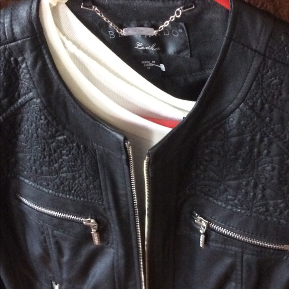 Black rivet Gently used Leather jacket - Picture 3 of 4
